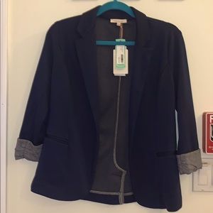 Knit navy blazer- Skies Are Blue